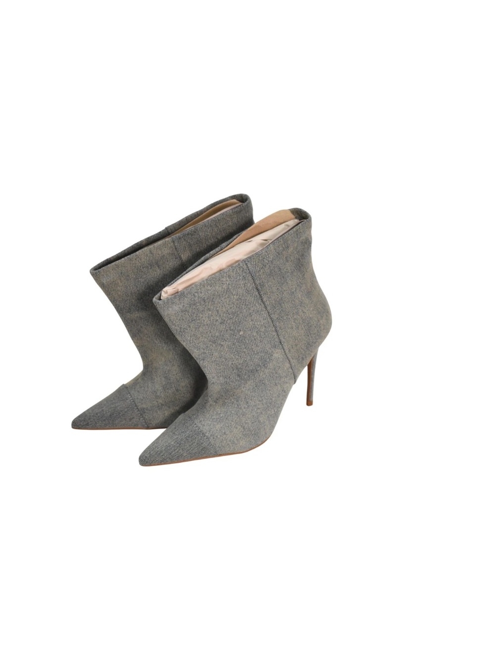 NIB good American Pointed Toe Chambray Stiletto Ankle Boots